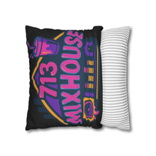 Load image into Gallery viewer, 713 Mixhouse Faux Suede Pillowcase — Neon DJ Music Room Accent