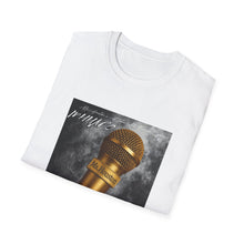 Load image into Gallery viewer, Golden Microphone Unisex T-Shirt, Music Lover Gift, Karaoke Night Apparel, Softstyle Tee, Unique Fashion Statement