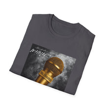 Load image into Gallery viewer, Golden Microphone Unisex T-Shirt, Music Lover Gift, Karaoke Night Apparel, Softstyle Tee, Unique Fashion Statement