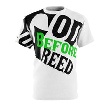 Load image into Gallery viewer, God Before Greed / Unisex AOP Cut & Sew Tee