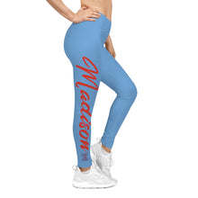 Load image into Gallery viewer, Madison (Blue/Red Lettering) Leggings