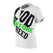 Load image into Gallery viewer, God Before Greed / Women's AOP Cut & Sew Tee