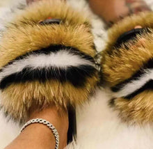 Load image into Gallery viewer, Fur Slides For Women Fluffy Hot Sale Summer Amazing Furry Sandals Non-slip Fluffy Plush Shoes Brand Luxury Slides Fur Slippers