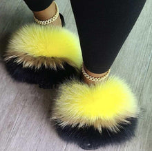 Load image into Gallery viewer, Fur Slides For Women Fluffy Hot Sale Summer Amazing Furry Sandals Non-slip Fluffy Plush Shoes Brand Luxury Slides Fur Slippers