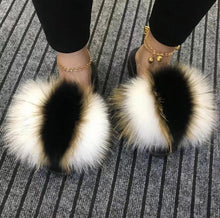 Load image into Gallery viewer, Fur Slides For Women Fluffy Hot Sale Summer Amazing Furry Sandals Non-slip Fluffy Plush Shoes Brand Luxury Slides Fur Slippers