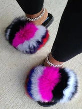 Load image into Gallery viewer, Fur Slides For Women Fluffy Hot Sale Summer Amazing Furry Sandals Non-slip Fluffy Plush Shoes Brand Luxury Slides Fur Slippers