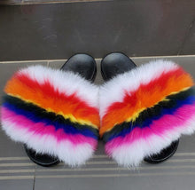 Load image into Gallery viewer, Fur Slides For Women Fluffy Hot Sale Summer Amazing Furry Sandals Non-slip Fluffy Plush Shoes Brand Luxury Slides Fur Slippers