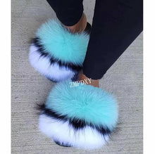 Load image into Gallery viewer, Fur Slides For Women Fluffy Hot Sale Summer Amazing Furry Sandals Non-slip Fluffy Plush Shoes Brand Luxury Slides Fur Slippers