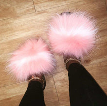 Load image into Gallery viewer, Fur Slides For Women Fluffy Hot Sale Summer Amazing Furry Sandals Non-slip Fluffy Plush Shoes Brand Luxury Slides Fur Slippers