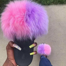 Load image into Gallery viewer, Fur Slides For Women Fluffy Hot Sale Summer Amazing Furry Sandals Non-slip Fluffy Plush Shoes Brand Luxury Slides Fur Slippers