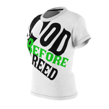 Load image into Gallery viewer, God Before Greed / Women's AOP Cut & Sew Tee