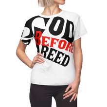 Load image into Gallery viewer, God Before Greed (Red)Women's AOP Cut & Sew Tee