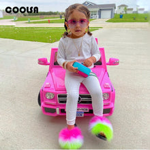 Load image into Gallery viewer, Kids Fur Slippers Summer time cuteness winter coziness
