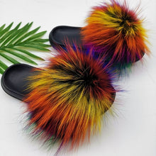 Load image into Gallery viewer, Kids Fur Slippers Summer time cuteness winter coziness