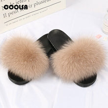 Load image into Gallery viewer, Kids Fur Slippers Summer time cuteness winter coziness