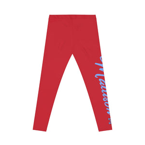 Madison (Red/Blue lettering) Leggings