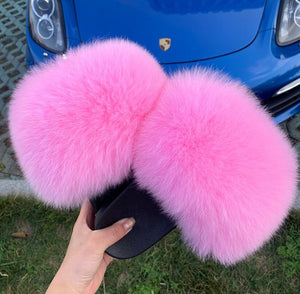 Fur Slides For Women Fluffy Hot Sale Summer Amazing Furry Sandals Non-slip Fluffy Plush Shoes Brand Luxury Slides Fur Slippers