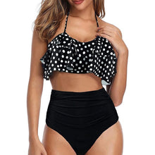 Load image into Gallery viewer, Sexy Swimwear 2021 Black Ruffle Swimming Suit For Women Dot Polka Swimsuit Padded Push-up Bikini Set Brazilian Beachwear#f3

